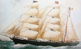 Tableau représentant le Belem à l'époque de l'Armement Crouan.