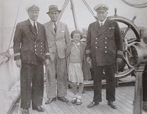 Le duc de Westminster sur la dunette du Belem.